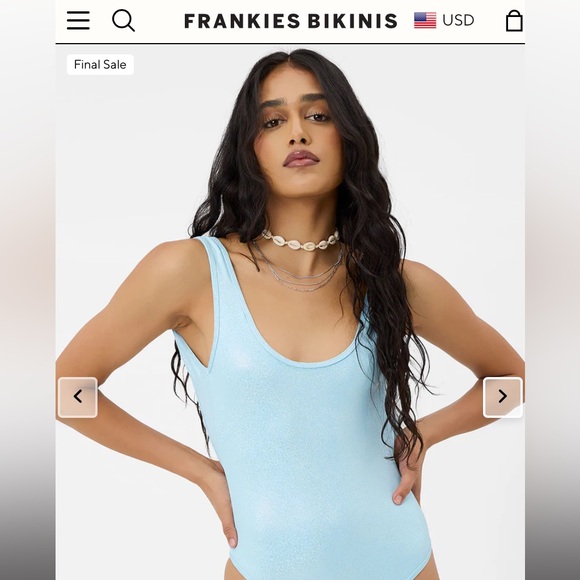 FRANKIES BIKINIS Kyle Iridescent one piece swimsuit🤍size small - Picture 2 of 3